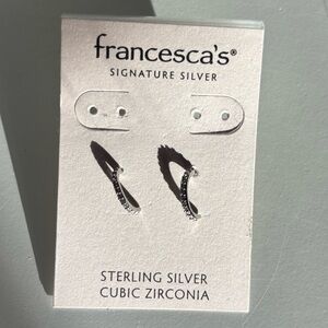 NWT Francesca’s Signature Silver Sterling Silver Cubic Zirconia Ear Climbers